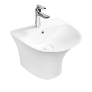 Lavoar suspendat Beauty, rotund, alb, ceramica sanitara, 47 x 46 x 37 cm, Anahita