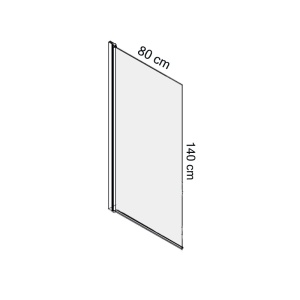 Paravan de cada pivotant Recall profil negru 80x140 sticla 6mm Anahita - Img 2