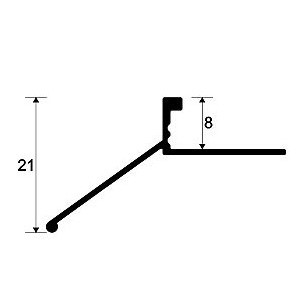 Profil picurator pentru terasa din aluminiu eloxat LST085 lungime 2.5m - Img 2