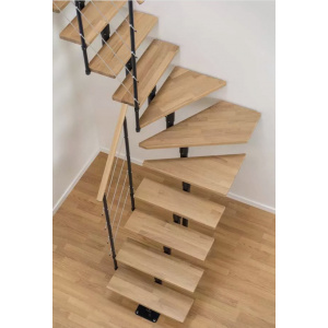 Scara de interior modulara antracit din stejar cu urcare turnanta Boston Dolle