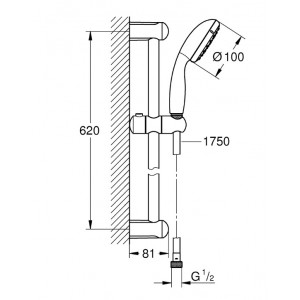 Set dus cu bara NEW TEMPESTA 100 27853001 Grohe - Img 2