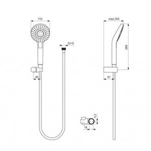 Set dus IDEALRAIN EVO ROUND cu porter si furtun B2239AA - Img 2