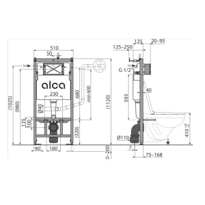 Set vas WC suspendat cu functie de bideu Art, alb, rimless, capac Soft Close, rezervor incastrat, clapeta M670, Anahita - Img 2