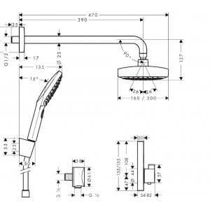 Sistem de dus incastrat DESIGN RAINDANCE SELECT E 300 2 JET termostatic 27296000 - Img 2