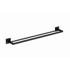 Suport prosop dublu Cube Himark, tip bara, negru mat