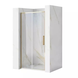 Usa culisanta Recall, sticla transparenta 8 mm, profil gold periat, 120 x 200 cm, Anahita
