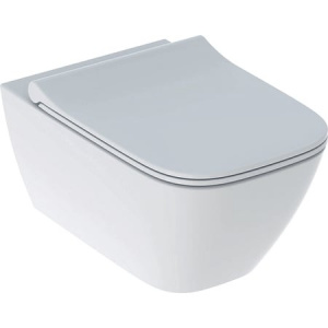 Vas WC suspendat Rimfree cu capac Slim Soft Close, 54 x 35,2 x 33 cm, Smyle Square, Geberit
