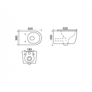 WC suspendat rimless cu capac soft-close Minerva Fluminia 2210R - Img 3