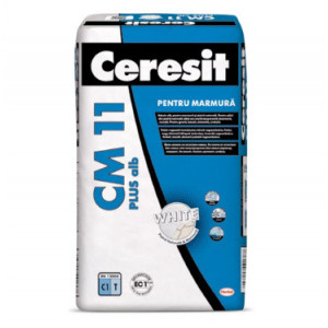 Adeziv alb pentru marmura si piatra naturala Ceresit CM 11 PLUS Alb 25kg