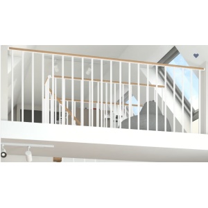 Balustrada de protectie stejar alb - kit de pornire Design Dolle
