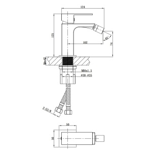 Baterie bideu Cube Himark, negru mat - Img 2