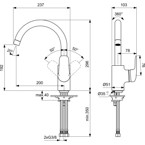 Baterie de bucatarie Ceraflex B1727AA Ideal Standard - Img 2