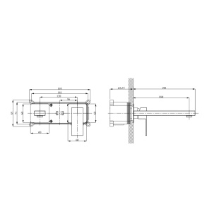 Baterie lavoar ingropata Cold Start Cube Himark, cromata, pipa 19.9 cm, corp incastrat inclus - Img 2