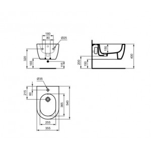 Bideu BLEND CURVE suspendat T375001 - Img 3