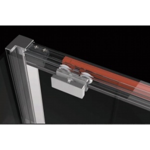 Cabina de dus dreptunghiulara Recall, sticla securizata 8 mm, profil negru mat, usi culisante, inchidere magnetica silentioasa, 120 x 90 cm, Anahita - Img 2