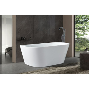 Cada freestanding la perete, ovala, albă din acril, 170X80 cm, Rona MC02-1, Becrisa