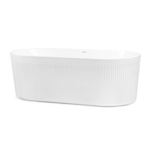 Cada freestanding ovala cu riflaj EVIA, albă, 170x80 cm, Fibrex