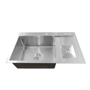 Chiuveta bucatarie cu o cuva, inox, satin, cu cos de gunoi si suport cutite, 78 x 48 x 22 cm, Anahita - Img 3