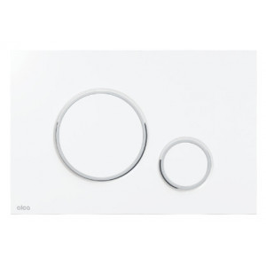 Clapeta actionare THIN alb - cromat lucios M770 Alcadrain - Img 1