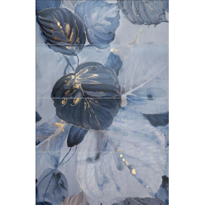 Decor 4 ELEMENTE BLUE STONE 74.8x119.8cm, interior, baie-bucatarie, rectificat, albastru lucios, Tubadzin