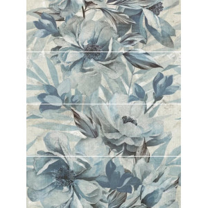 Decor Wonder Sky Blue Panel STR 29.8x89.8, interior, baie-bucatarie, rectificat, model floral albastru mat, Paradyz