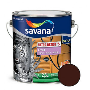 Email Savana Ultra Rezist superlucios pentru lemn metal interior si exterior brun 2.5l