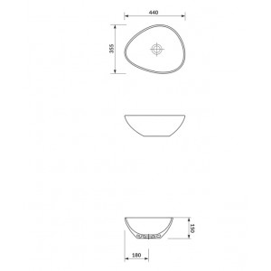 Lavoar baie pe blat Moduo, asimetric alb din ceramica 45cm K116-051 Cersanit - Img 3