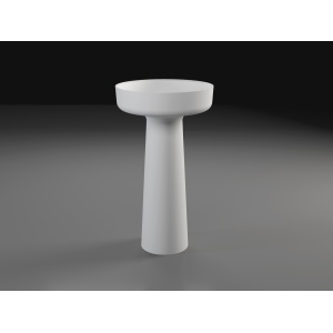 Lavoar freestanding Eternity, rotund alb din compozit 48x48x85cm Eweca - Img 3
