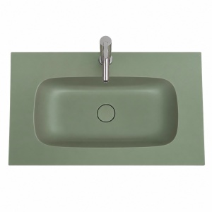 Mobilier baie suspendat cu lavoar Olivia verde mat 80x46x52cm - Img 3