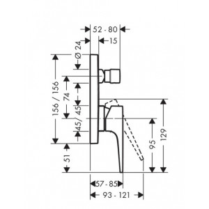 Ornament baterie cada/dus METROPOL 32545000 fara corp incastrat - Img 2