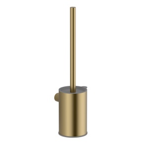 Perie WC cu suport Slimmer Himark, brushed gold, montaj pe perete