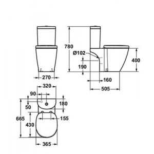 Rezervor WC CONNECT ARC 3/6L dublă acţionare alimentare inferioara E785601 - Img 6