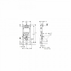 Set rezervor wc incastrat cu set fixare si clapeta crom dreptunghiulara Geberit Duofix Delta 458.128.21.1 - Img 2