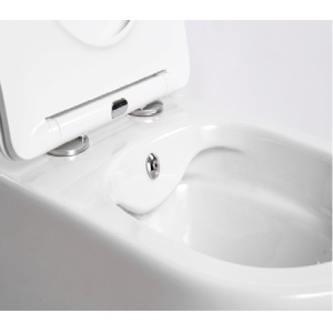 Vas WC suspendat cu bideu încorporat Rimless și capac Soft Close, 49 x 36 x 32,5 cm, alb, Art, Anahita - Img 3