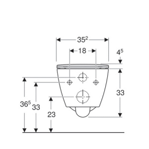 Vas WC suspendat Rimfree cu capac Slim Soft Close, 54 x 35,2 x 33 cm, Smyle Square, Geberit - Img 2