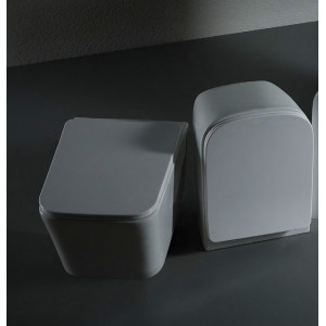 Vas WC suspendat Rimless cu capac Soft Close, alb, Recall, Anahita - Img 4