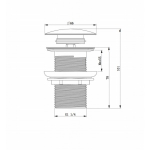 Ventil click-clack Slimmer Himark, alb, fara preaplin - Img 2
