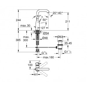 Baterie lavoar Essence L-size 32628001 Grohe - Img 2