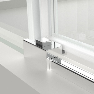 Cabina de dus patrata pe colt Recall cu inchidere silentioasa magnetica 90X90cm culisanta profil crom Anahita - Img 2