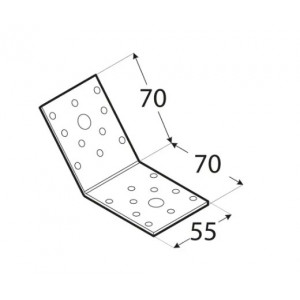 Coltar perforat in unghi de 135 grade, 70 x 70 x 55 x 2,5 mm - Img 2