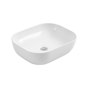 Lavoar baie pe blat Elegance, dreptunghiular, alb, ceramica, 50,5 x 40,5 x 14 cm, Anahita - Img 3
