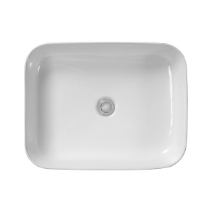 Lavoar baie pe blat Elegance, dreptunghiular, alb, din ceramica, 50 x 39 x 13 cm, Anahita - Img 3