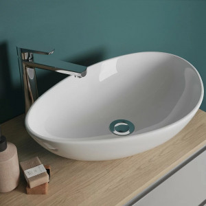 Lavoar baie pe blat Moduo, asimetric alb din ceramica 45cm K116-051 Cersanit