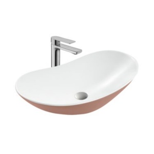 Lavoar pe blat Beauty, oval, cappuccino mat, ceramica sanitara, 62 x 37 x 16 cm, Anahita