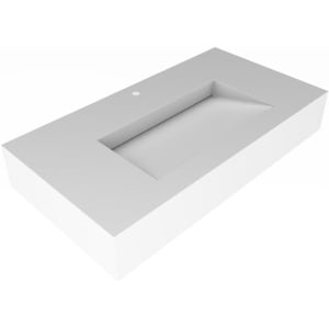 Lavoar suspendat din compozit Recall dreptunghiular alb mat 80x48.2x15.2cm Eweca - Img 3