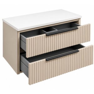 Mobilier baie suspendat Duna Marfil cu blat compozit alb 60×46×50cm - Img 3