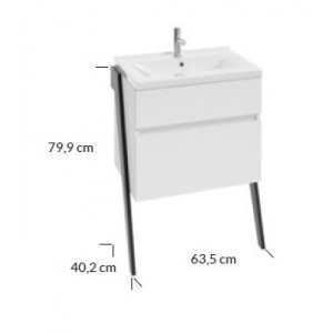 Mobilier OP-ARTY 60cm 2 sertare soft-close picioare negru mat Defra - Img 6