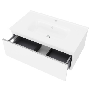 Mobilier suspendat Albatros 80, cu sertar, alb, 81.5x46.5 x32 cm Savini Due - Img 3