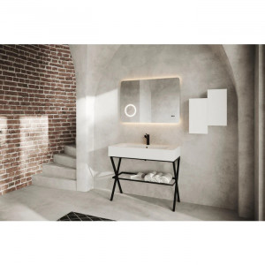 Oglinda baie cu iluminare LED si lupa touch, Savini Due SPR206, 100 x 70 cm - Img 1