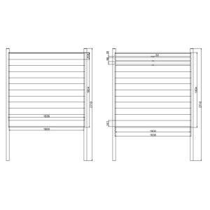Panou gard WPC cu stalpi Bill Fence gri inchis 1800x1830mm - Img 2